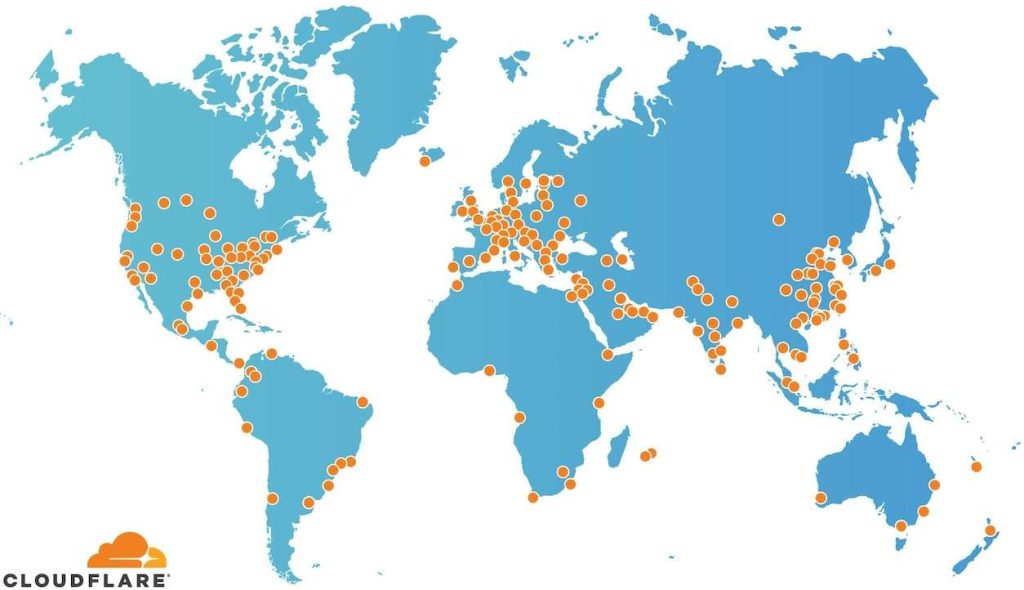 Cloudflare APO Global CDN Network Map 