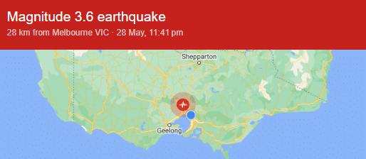 Melbourne Earthquake - Magnitude 3.8  